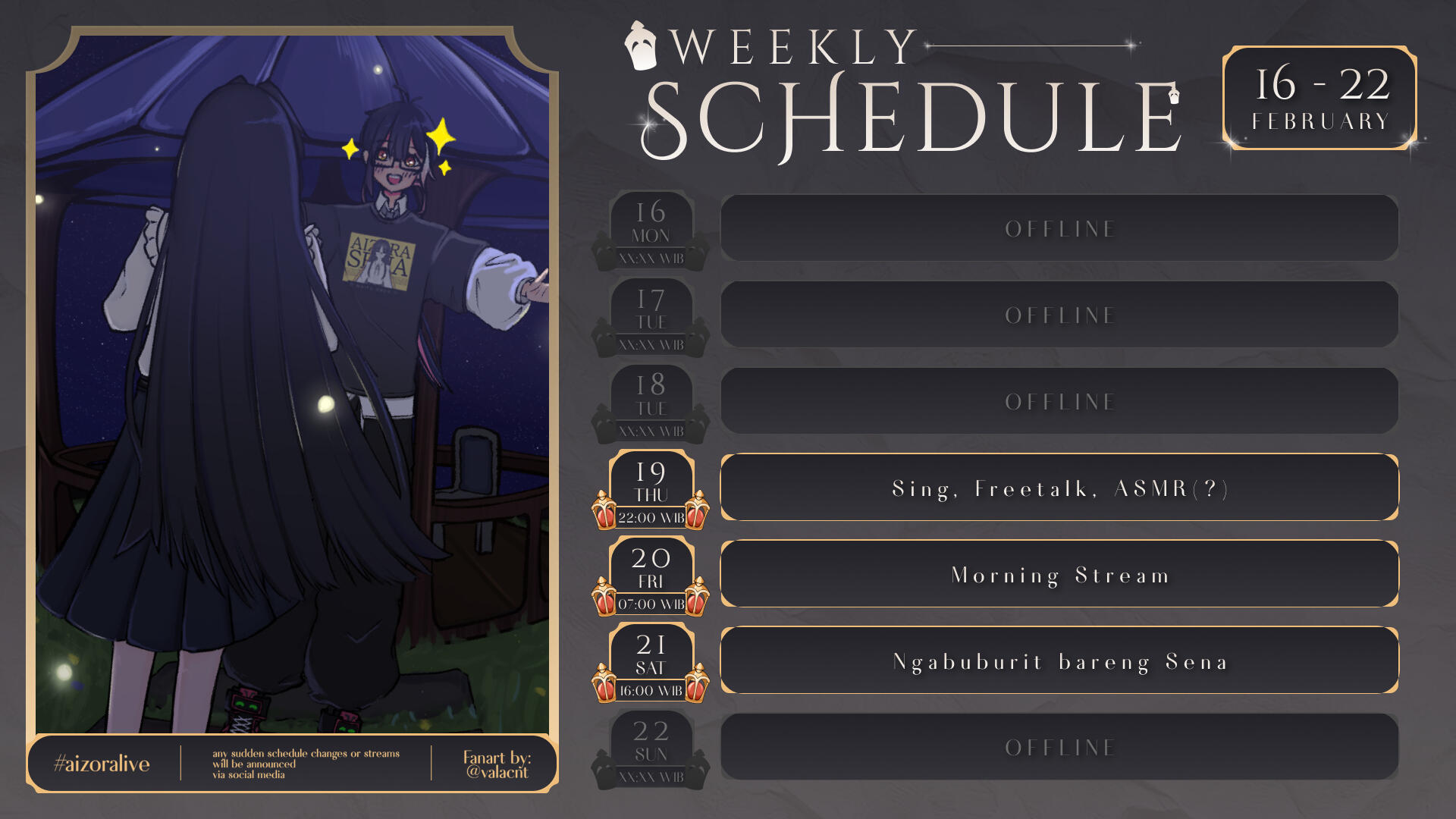 Weekly Schedule Aizora Sena